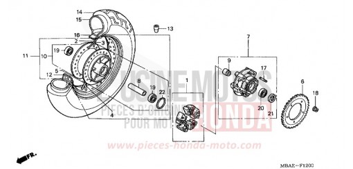 ROUE ARRIERE VT750C2Y de 2000